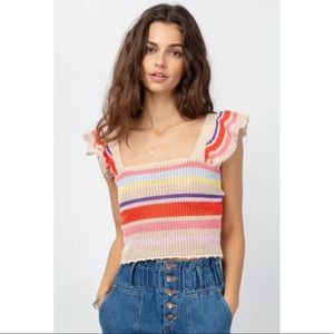 Rails Crochet Striped Tank